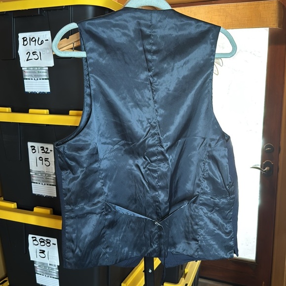 Pronto Uomo Platinum Modern Fit 100% Wool Suit Vest Navy Blue Size Large - Picture 5 of 6